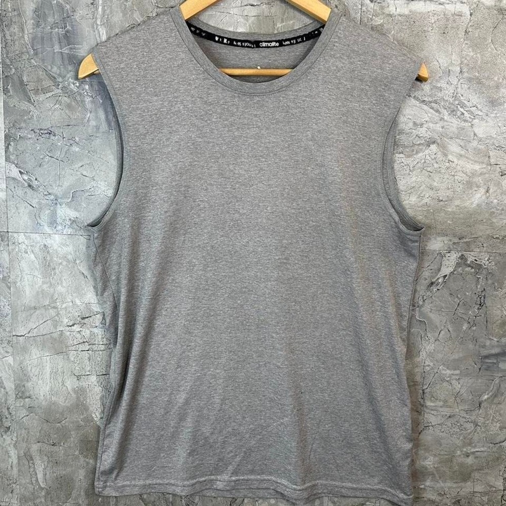 Grey Adidas Climalite sleeveless t-shirt ‎ Men's size Small #gymwear